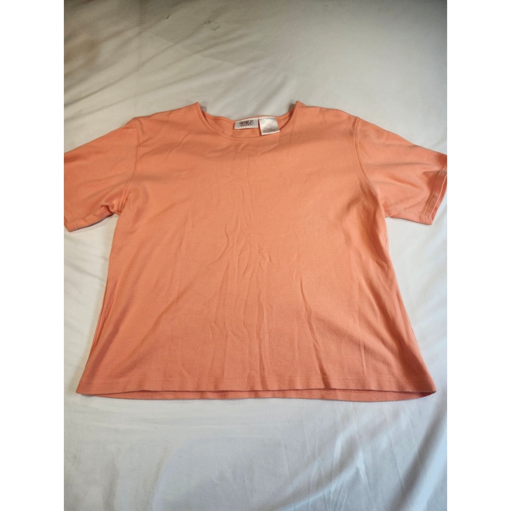 PBJ Sport Womens XL Peach Coral Cotton Short Sleeve Crew Neck T-Shirt Tee